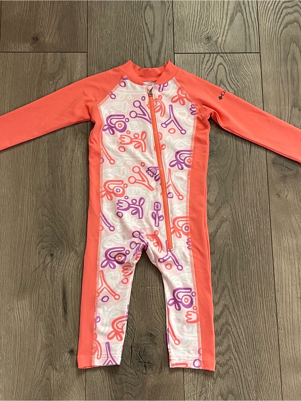 Columbia Sandy Shores II 12-18m Infant Hot Coral UPF 50 Sunsuit Swimsuit